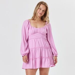 NWT Altard State Pink Long Sleeve Emma Dress. Size Large